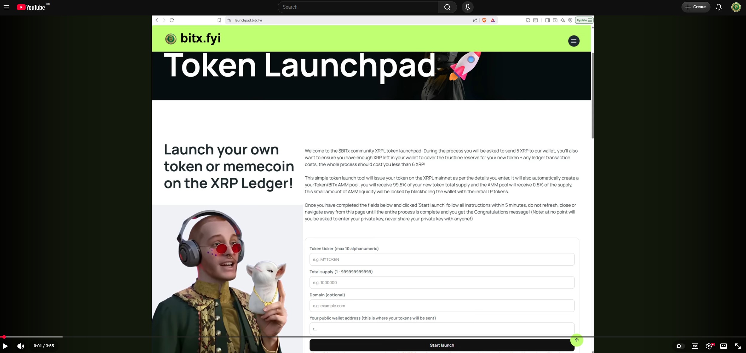 How to create your own XRPL memecoin video tutorial.